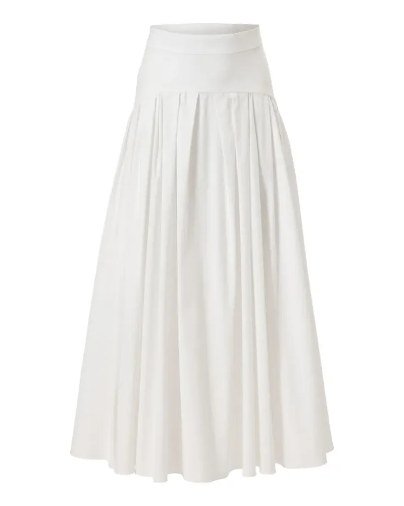 Carolina Herrera New York drop waist pleated midi skirt - Weiß Weiß