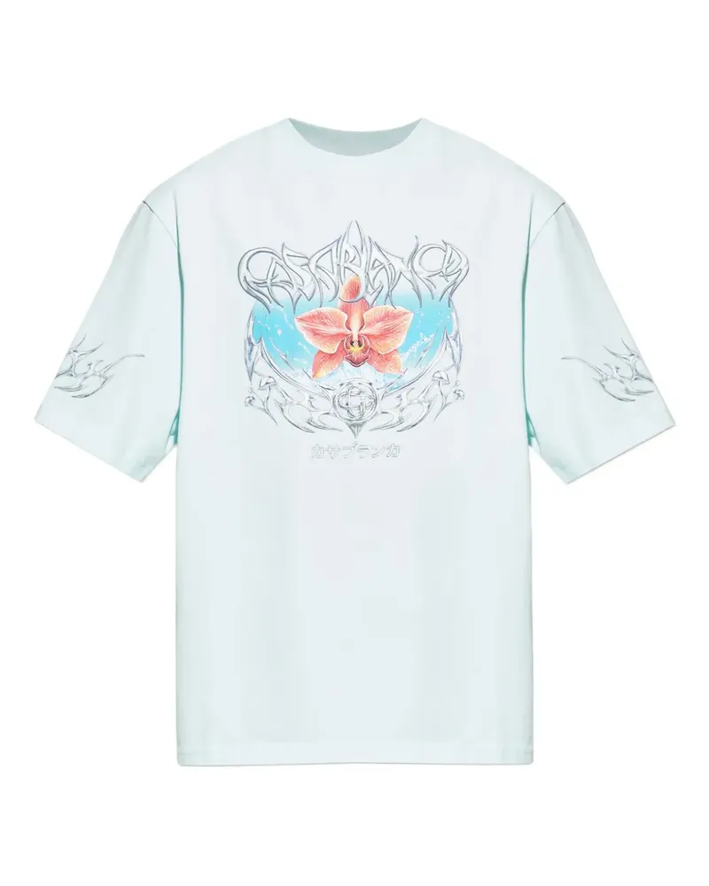 Casablanca Paris T-Shirt mit Print - Blau Blau