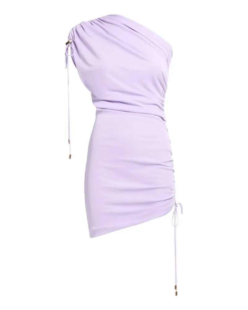 Elie Saab One-Shoulder-Minikleid mit Raffungen - Violett Violett