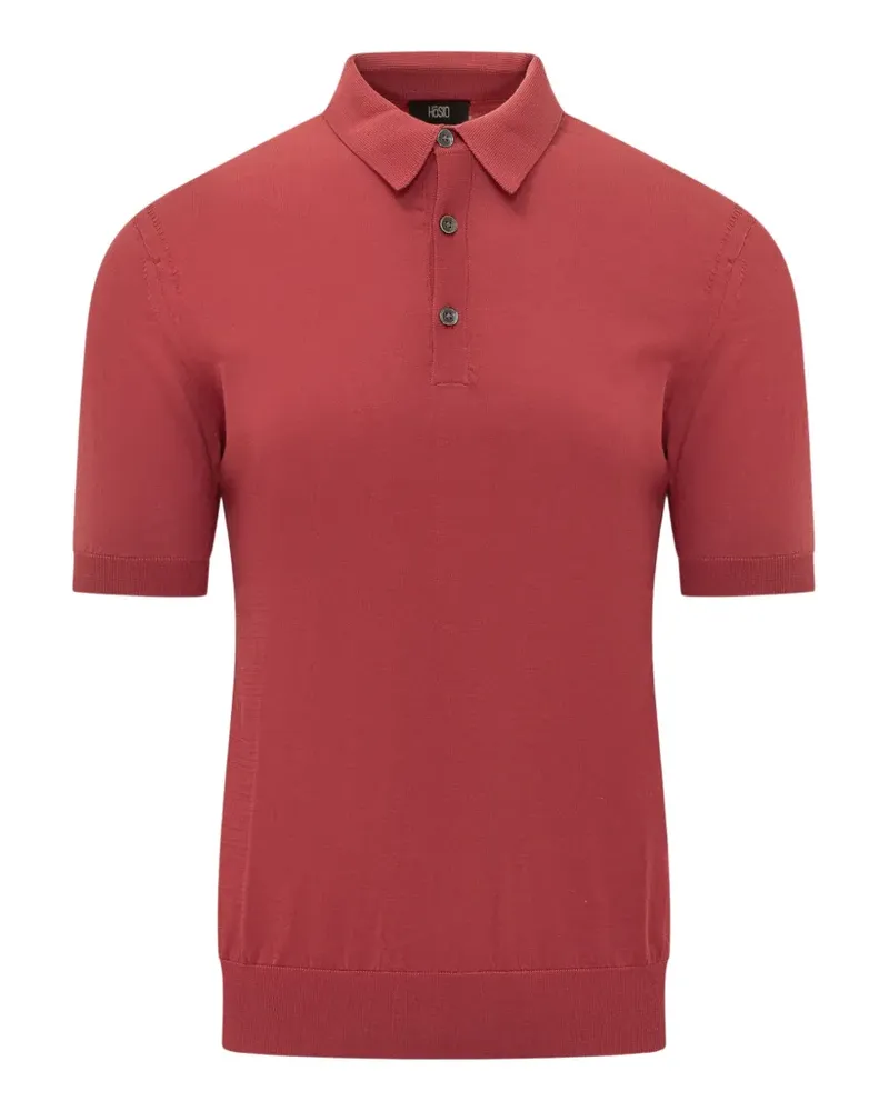 HOSIO short-sleeve knitted polo shirt - Rot Rot