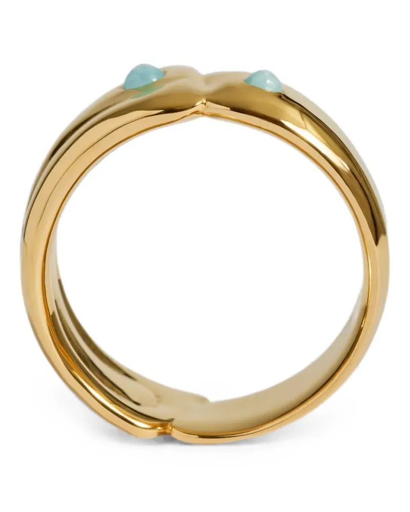 Monica Vinader Ring mit gehämmertem Finish - Gold Gold