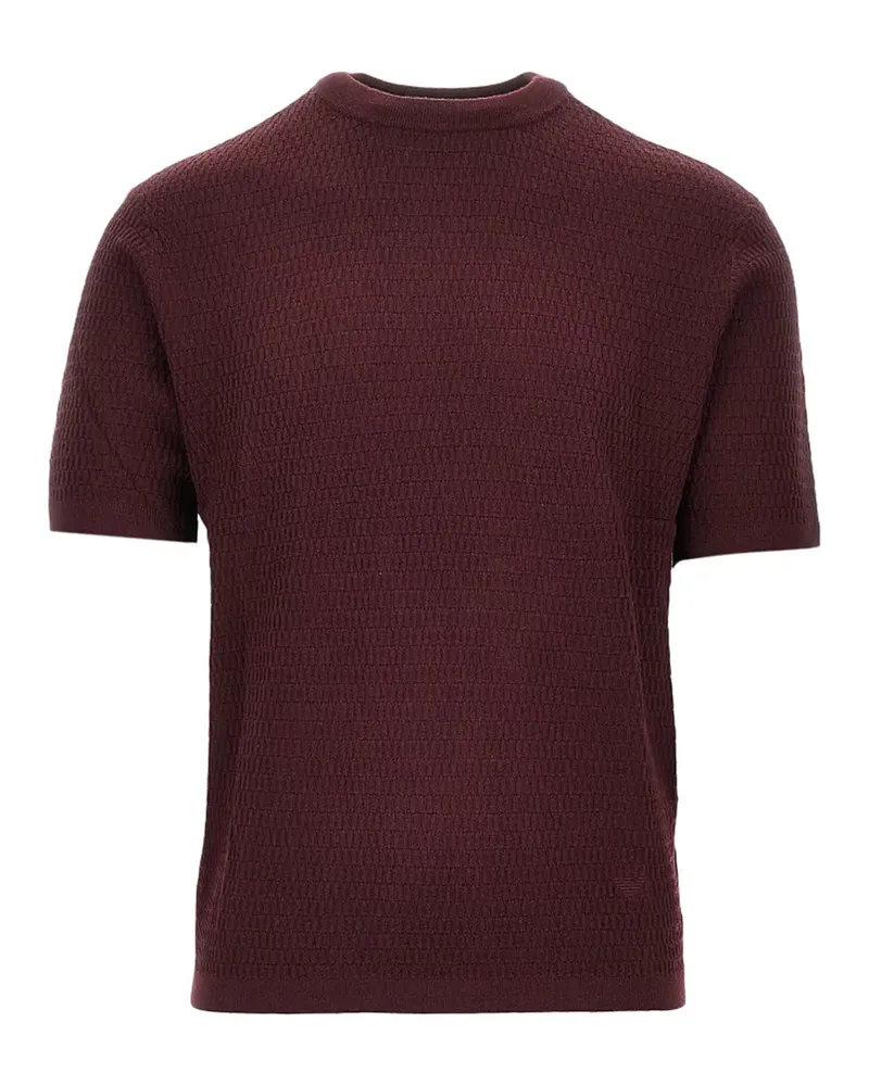 Emporio Armani textured short-sleeve sweater - Rot Rot