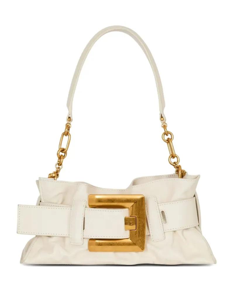 Balmain Mini Anthem Schultertasche - Weiß Weiß