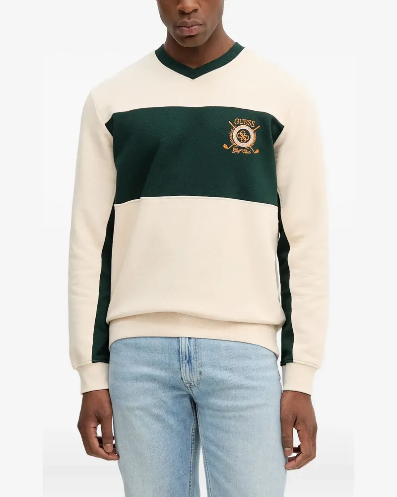 Guess Sweatshirt mit V-Ausschnitt - Nude Nude