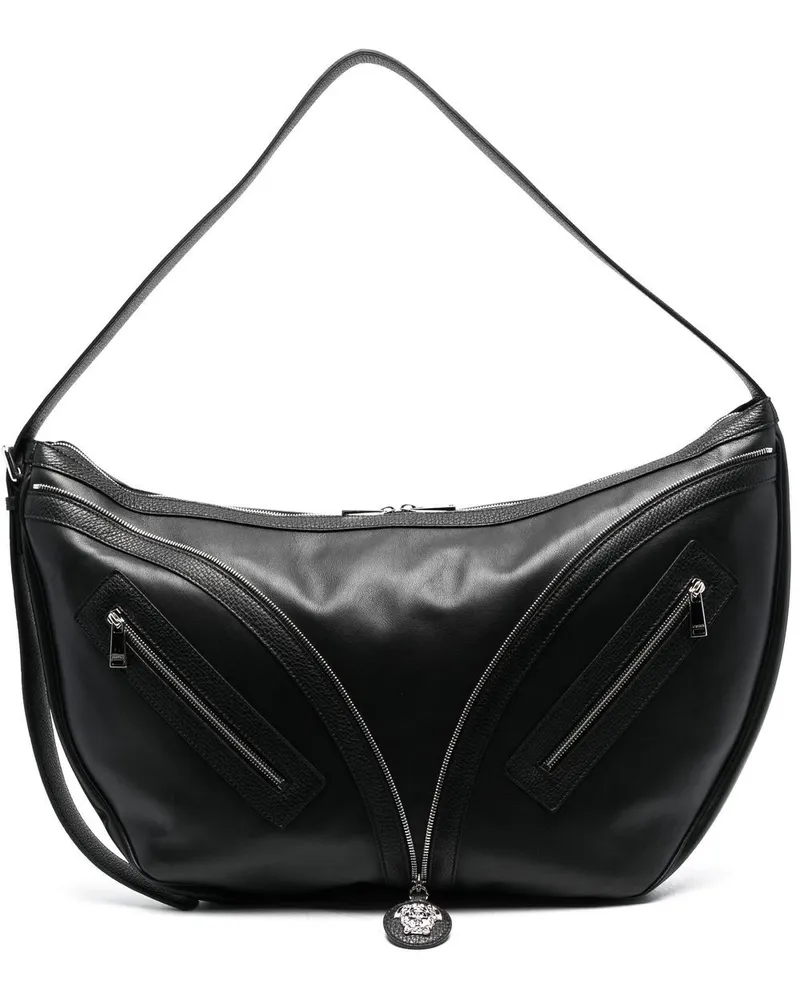 Versace Große Repeat Schultertasche - Schwarz Schwarz
