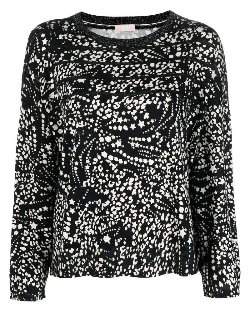 Liu Jo Pullover mit Sterne-Print - Schwarz Schwarz
