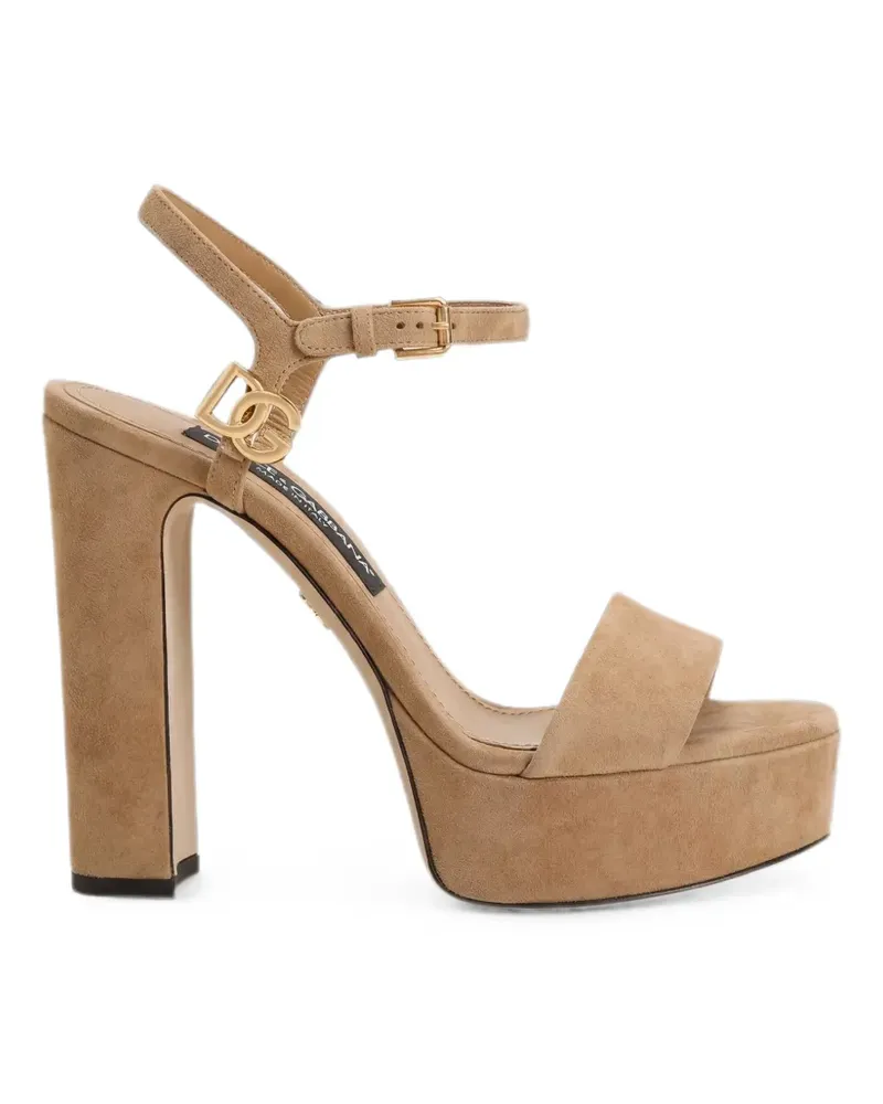 Dolce & Gabbana suede plataform sandals - Nude Nude
