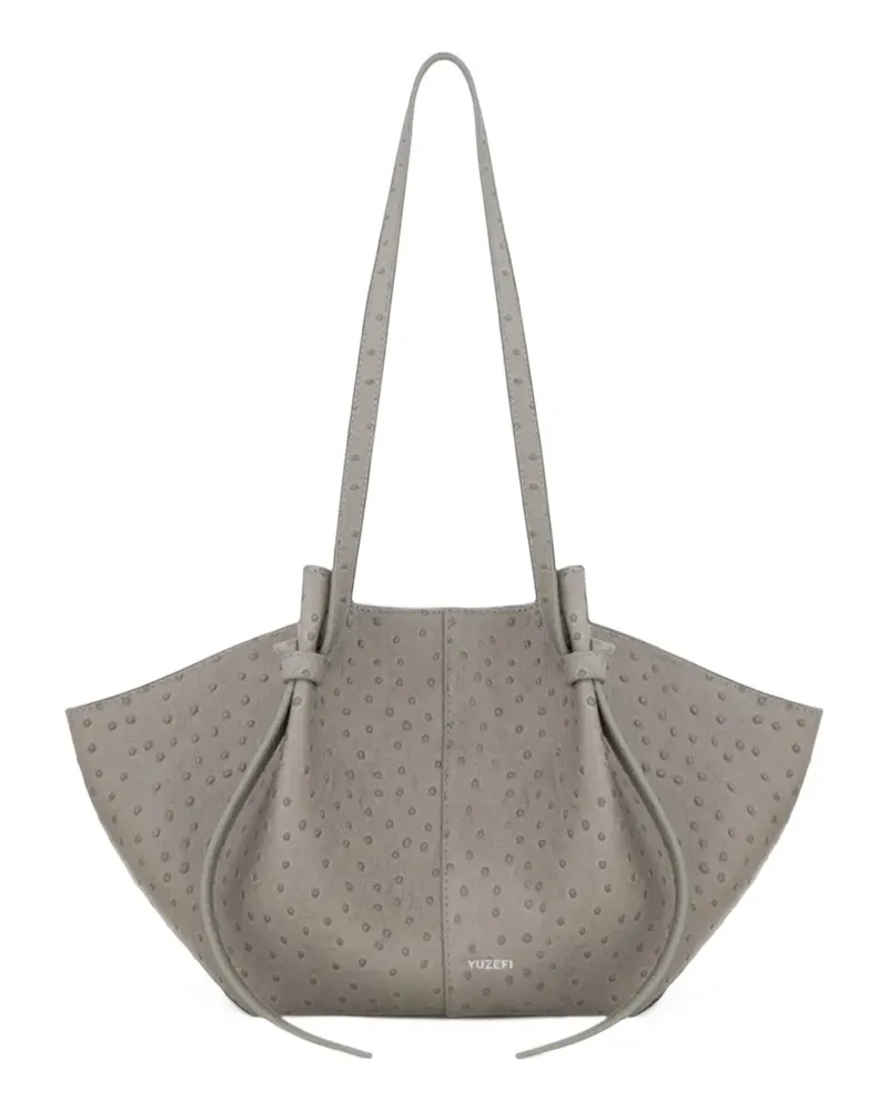 YUZEFI Mochi ostrich-effect shoulder bag - Grau Grau