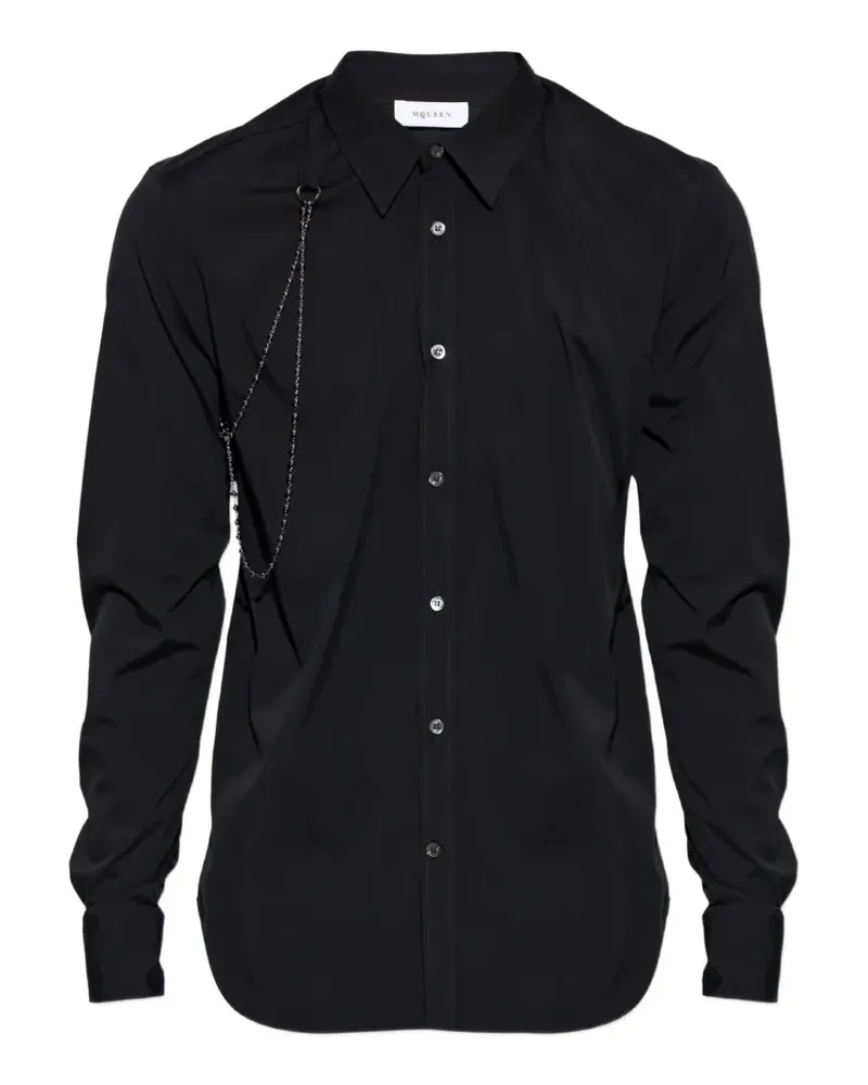 Alexander McQueen chain-detail long-sleeve shirt - Schwarz Schwarz
