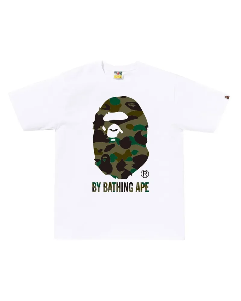 BAPE Ape Head T-Shirt mit Camouflage-Print - Weiß Weiß