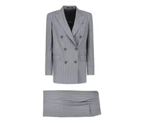 Gestreifter Jasmine Anzug - Grau