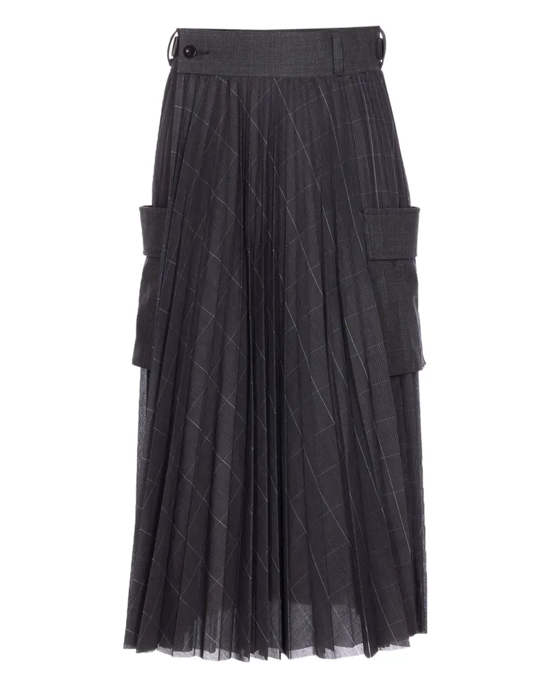 Sacai Rock mit Falten - Schwarz Schwarz
