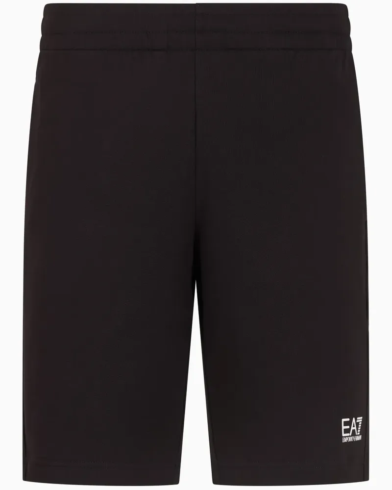 EA7 Shorts mit Logo-Print - Schwarz Schwarz