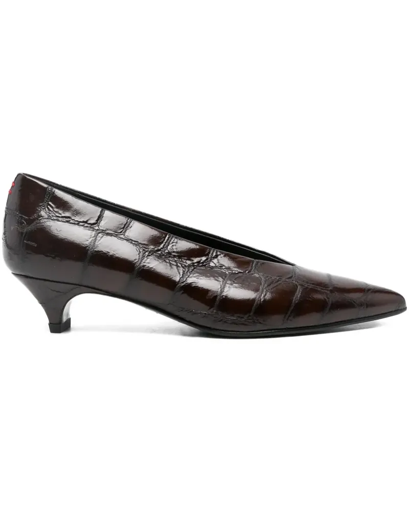 HALMANERA Pumps mit Krokomuster - Braun Braun
