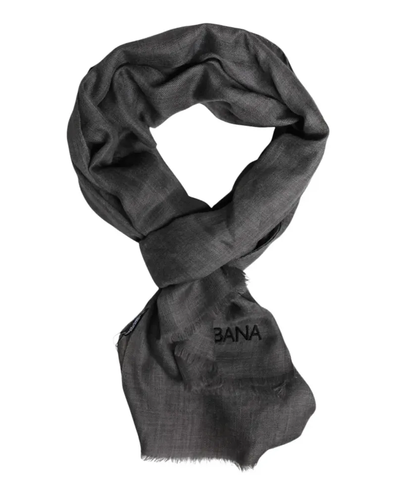 Dolce & Gabbana Ausgefranster Schal mit Logo-Print - Grau Grau