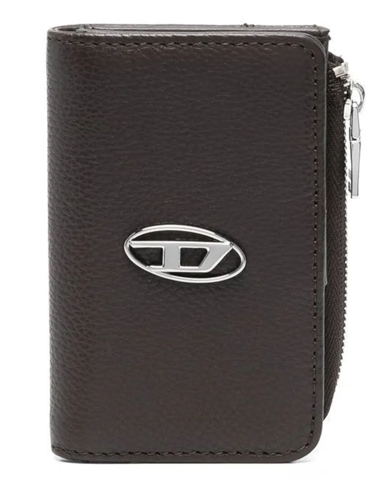 Diesel L-Zip Schlüsseletui aus Leder - Braun Braun
