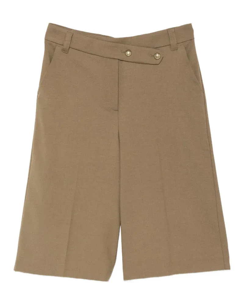 Pinko Merlot asymmetric-waistband tailored shorts - Braun Braun