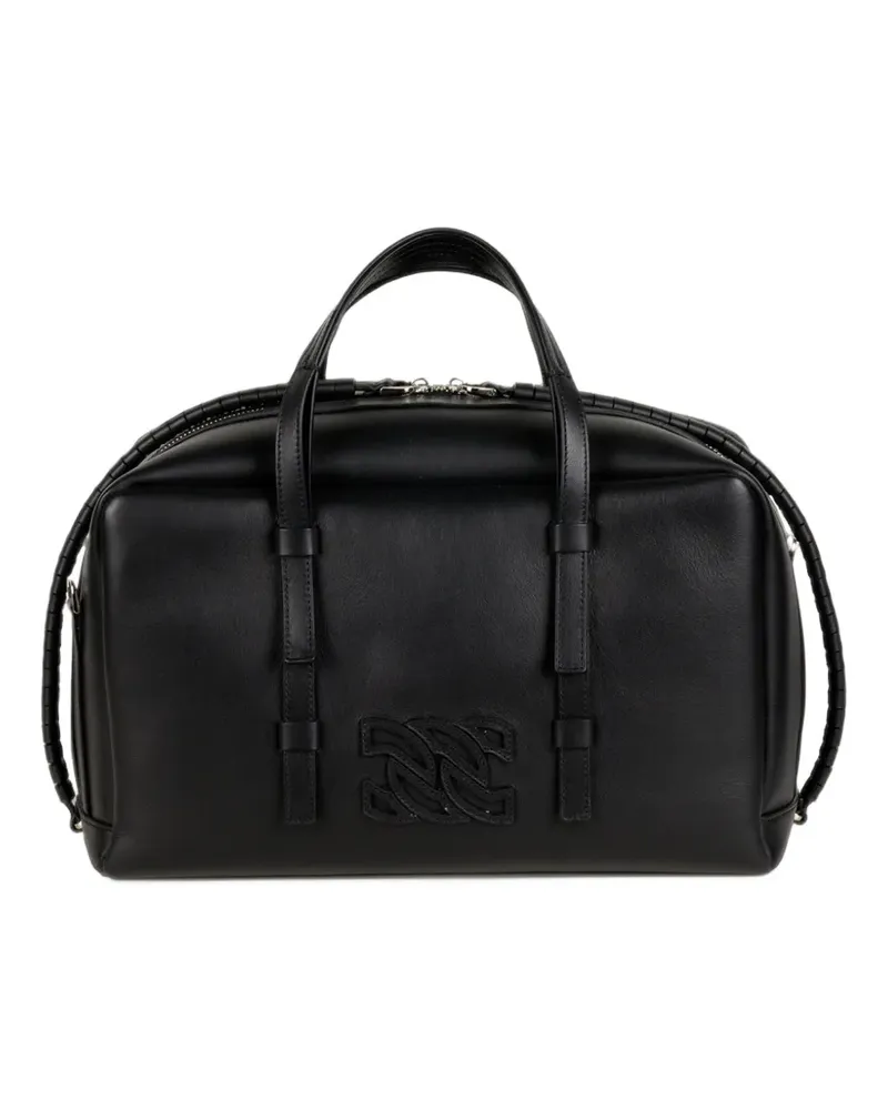 Casadei C-Chain Tote Bag mit Logo - Schwarz Schwarz