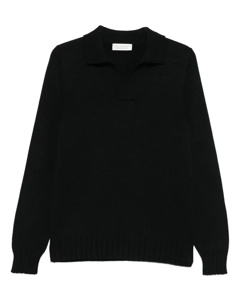 Filippo de Laurentiis Pullover mit Poloshirtkragen - Schwarz Schwarz