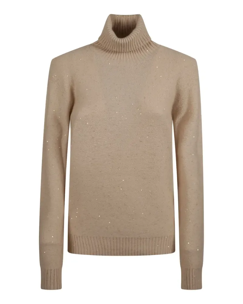 Fabiana Filippi roll-neck embellished top - Nude Nude