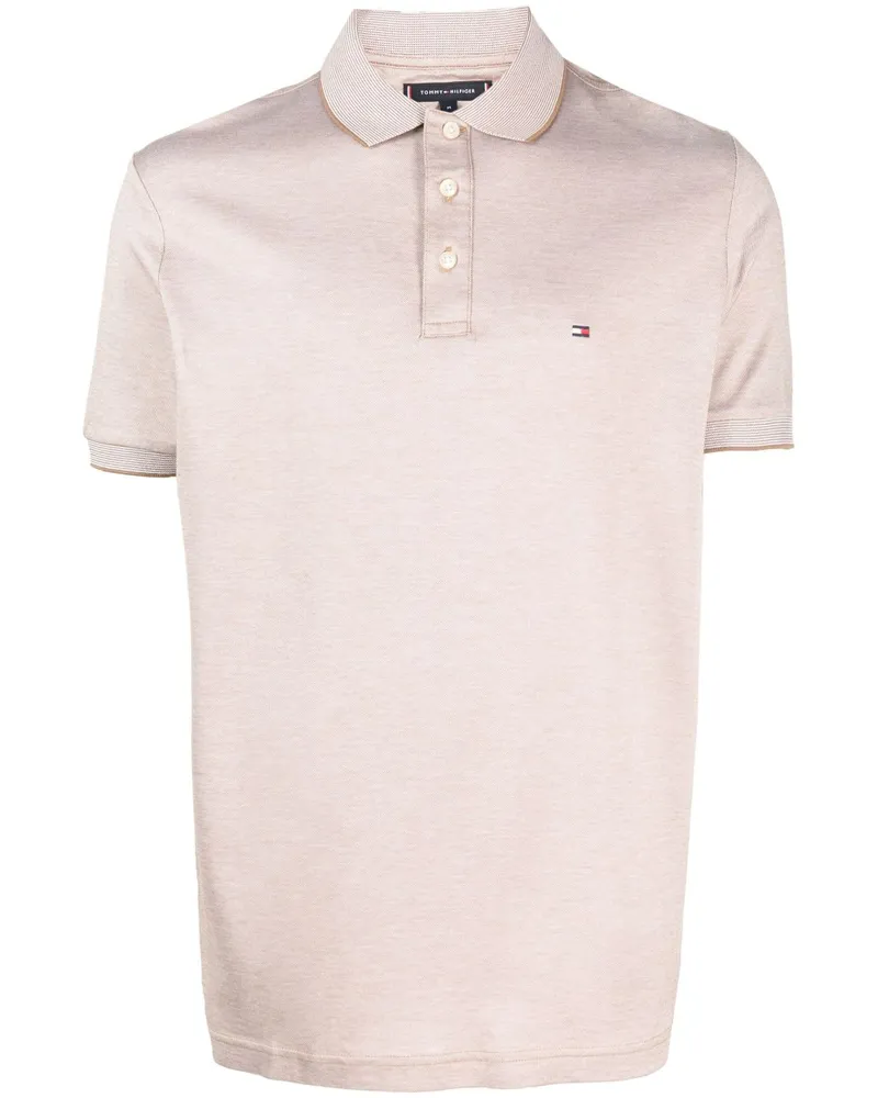 Tommy Hilfiger Poloshirt aus Pikee mit Logo-Patch - Nude Nude
