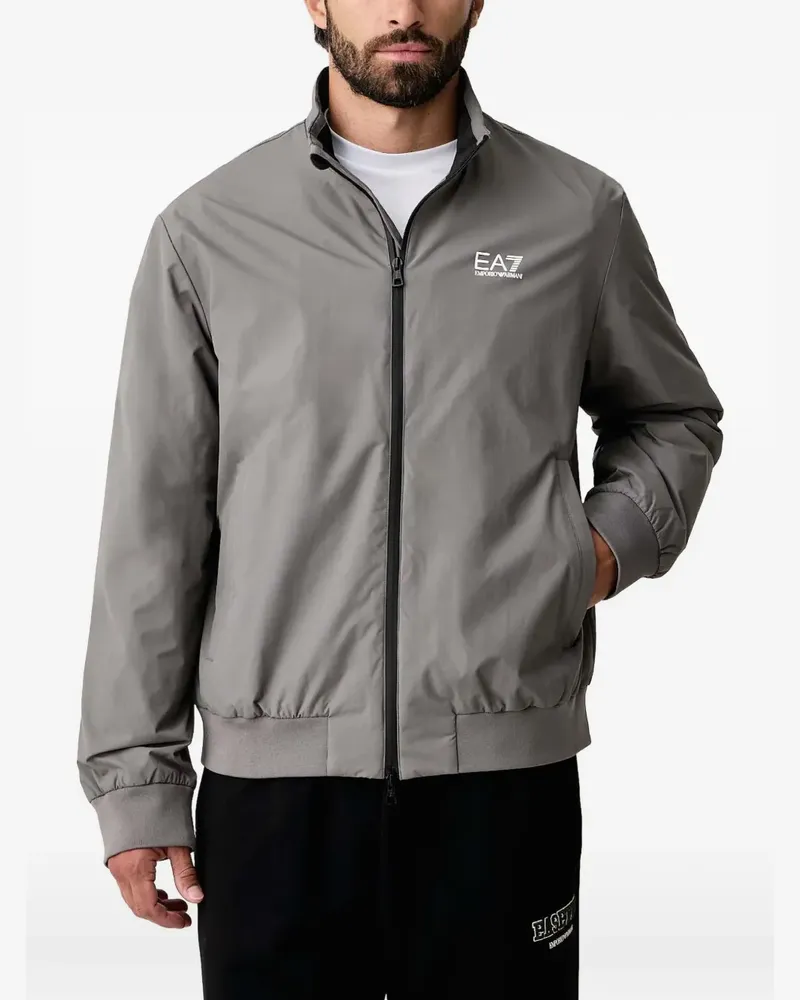 EA7 Jacke mit Logo-Print - Grau Grau