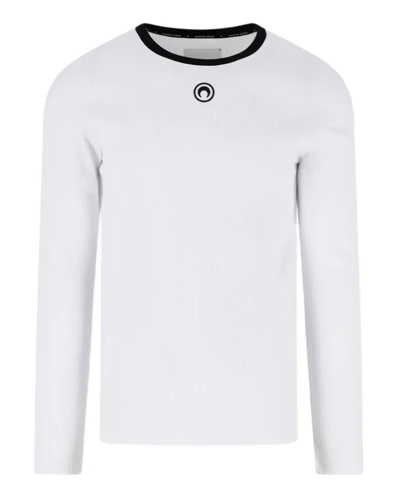 Marine Serre Geripptes Moon T-Shirt - Weiß Weiß