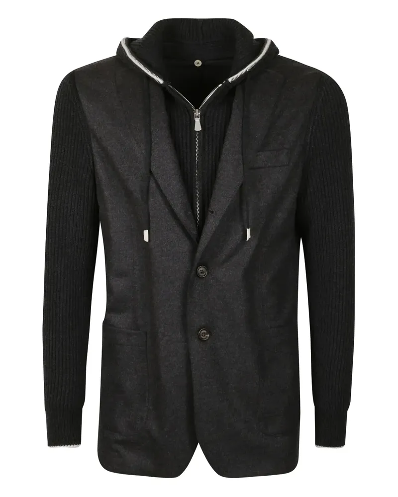 Eleventy Kapuzenjacke mit Einsätzen - Grau Grau