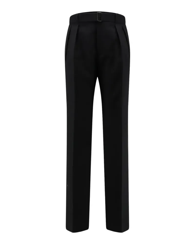 Tagliatore belted double-pleated tailored trousers - Schwarz Schwarz