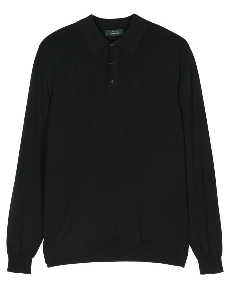 Zanone Fein gestricktes Poloshirt - Grün Grün