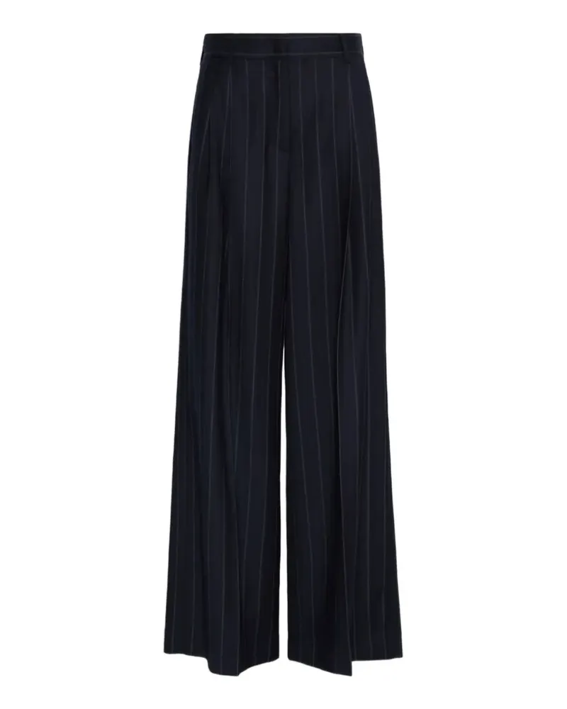 Max Mara Flanellhose mit Nadelstreifen - navy - Blau Blau