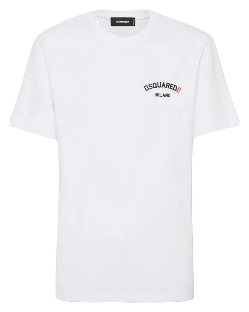 Dsquared2 T-Shirt mit Logo-Stickerei - Weiß Weiß