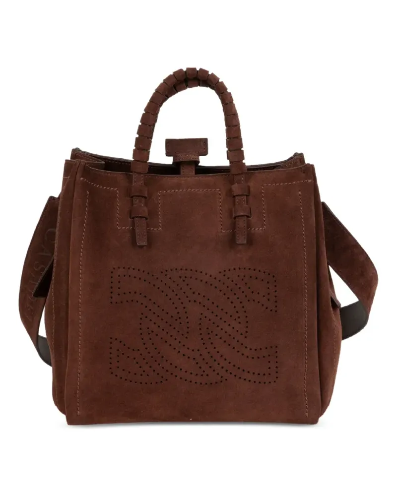 Casadei perforated logo tote bag - Braun Braun