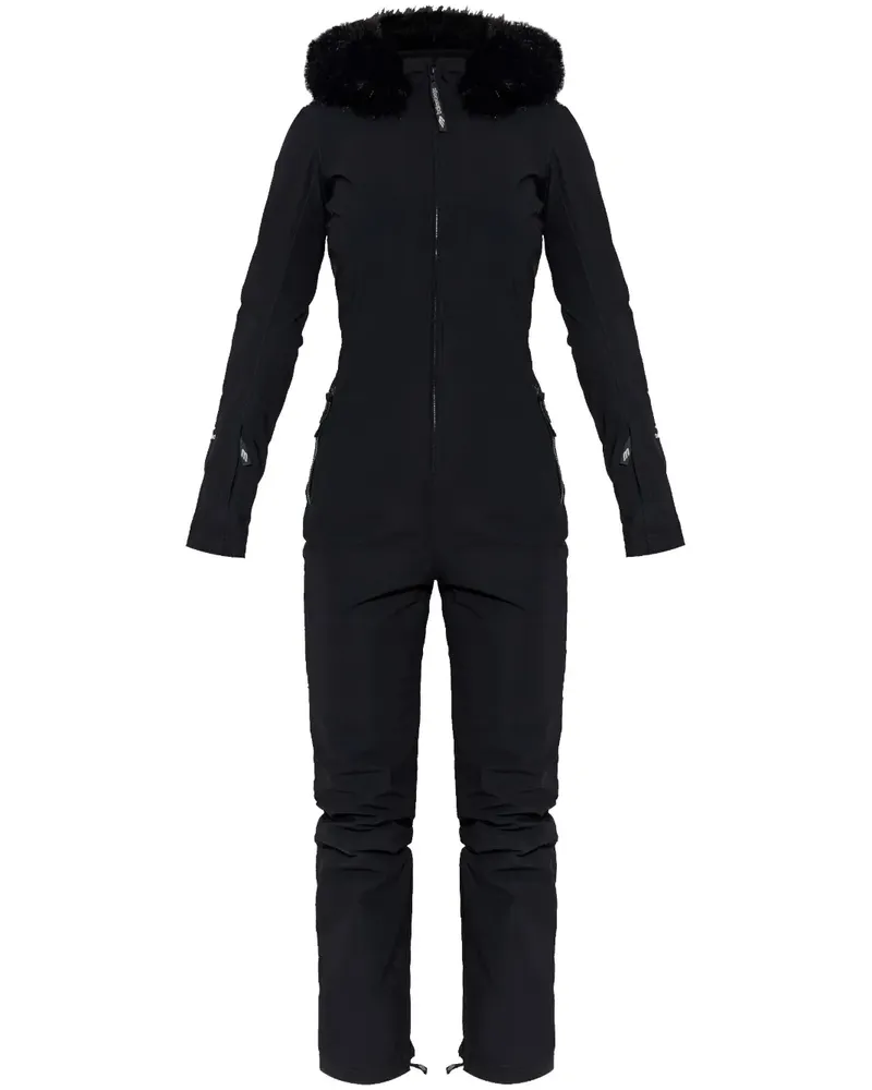 Balenciaga Ski-Jumpsuit mit Faux-Fur-Besatz - Schwarz Schwarz