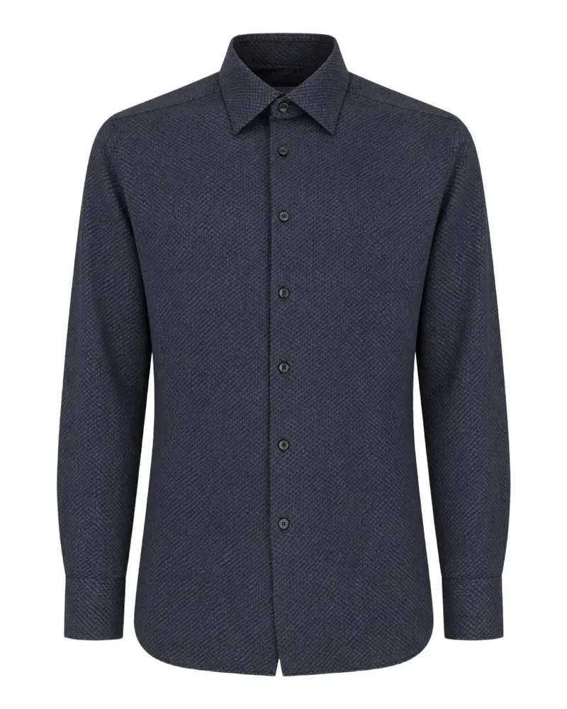 XACUS houndstooth-pattern shirt - Blau Blau