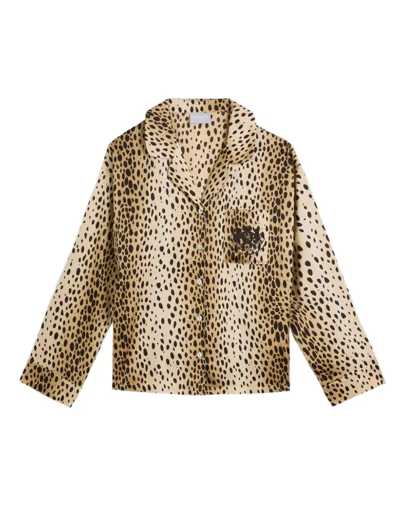 Juicy Couture Pyjama aus Satin mit Gepardenprint - Nude Nude