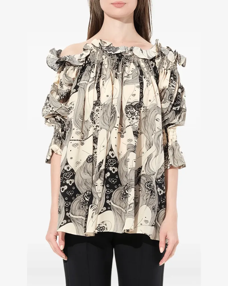 Alexander McQueen Eve' Seidenbluse - Weiß Weiß