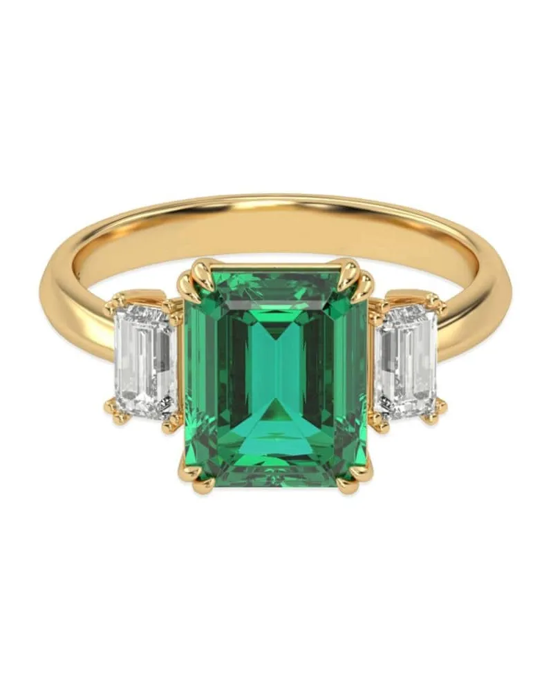 VEYNOU Eden Ring aus 14kt recyceltem Gelbgold mit Smaragd und Diamant Gold