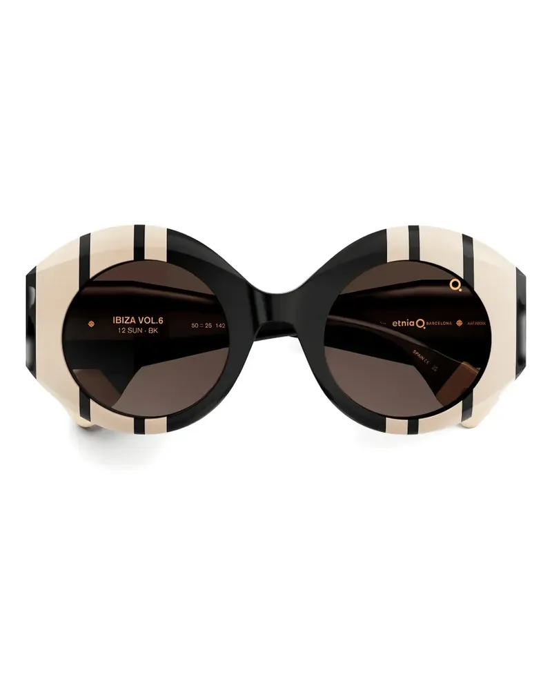 Etnia Barcelona Gestreifte Ibiza 12 Sonnenbrille - Schwarz Schwarz