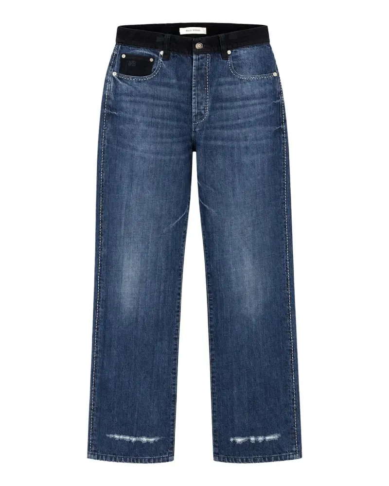 Wales Bonner Gerade Jeans im Distressed-Look - Blau Blau