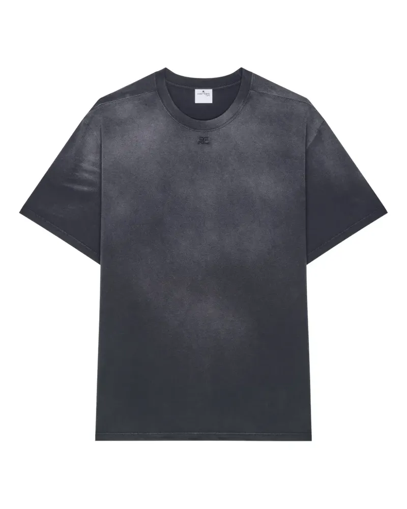 Courrèges T-Shirt mit Logo - Schwarz Schwarz
