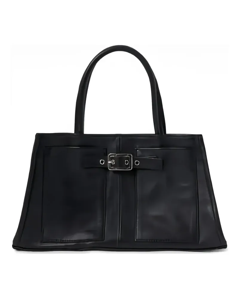 GIMAGUAS Annamaria buckled leather tote bag - Schwarz Schwarz