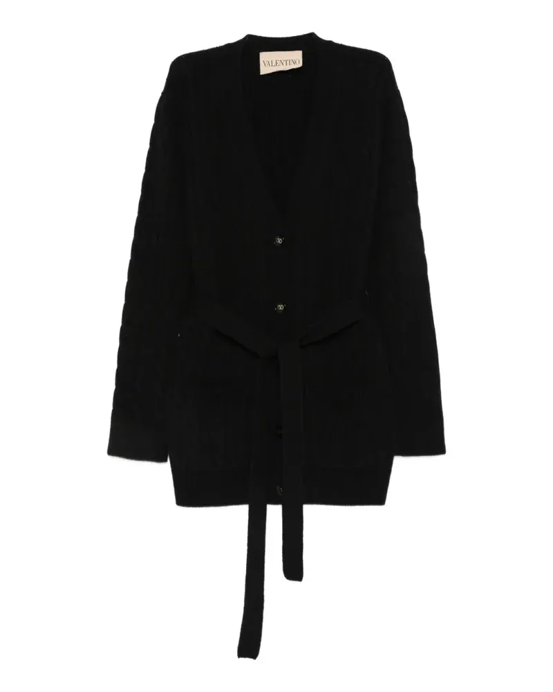 Valentino Garavani Cardigan mit Zopfmuster - Schwarz Schwarz