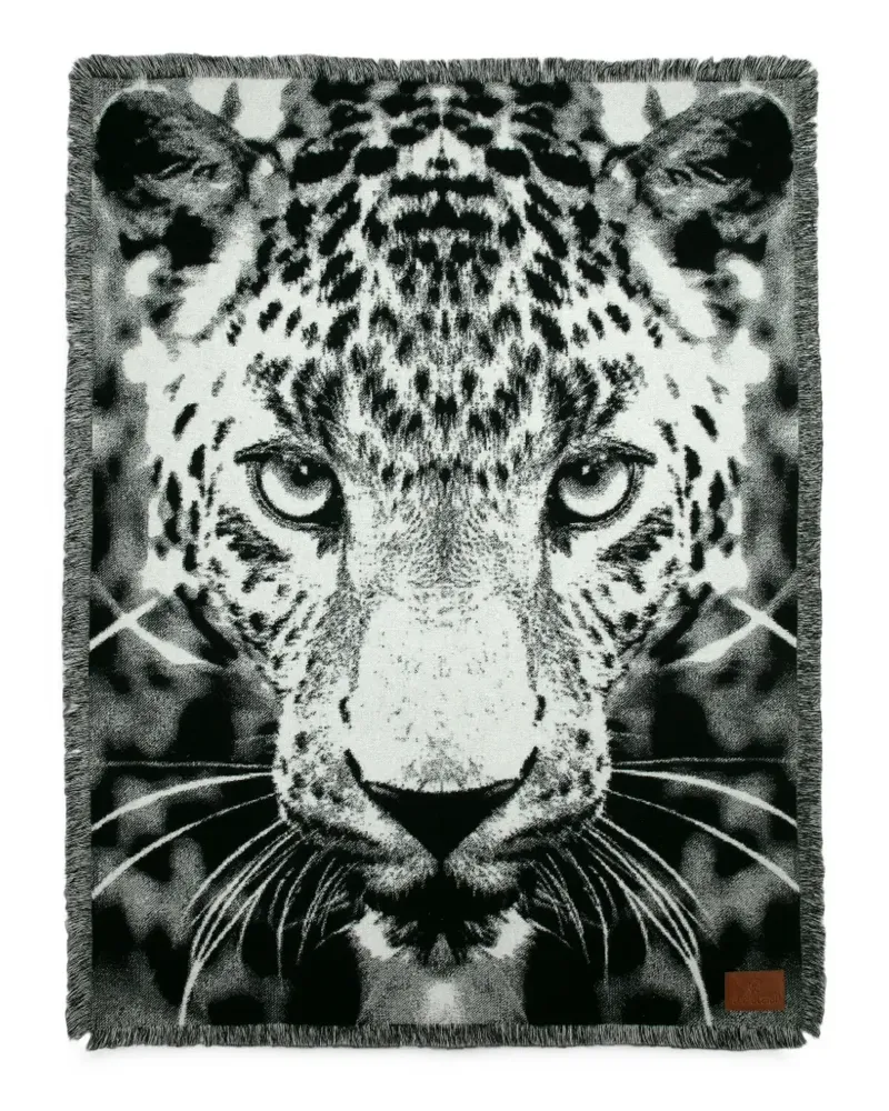 Roberto Cavalli Home Überwurf mit Leopardenprint - Schwarz Schwarz