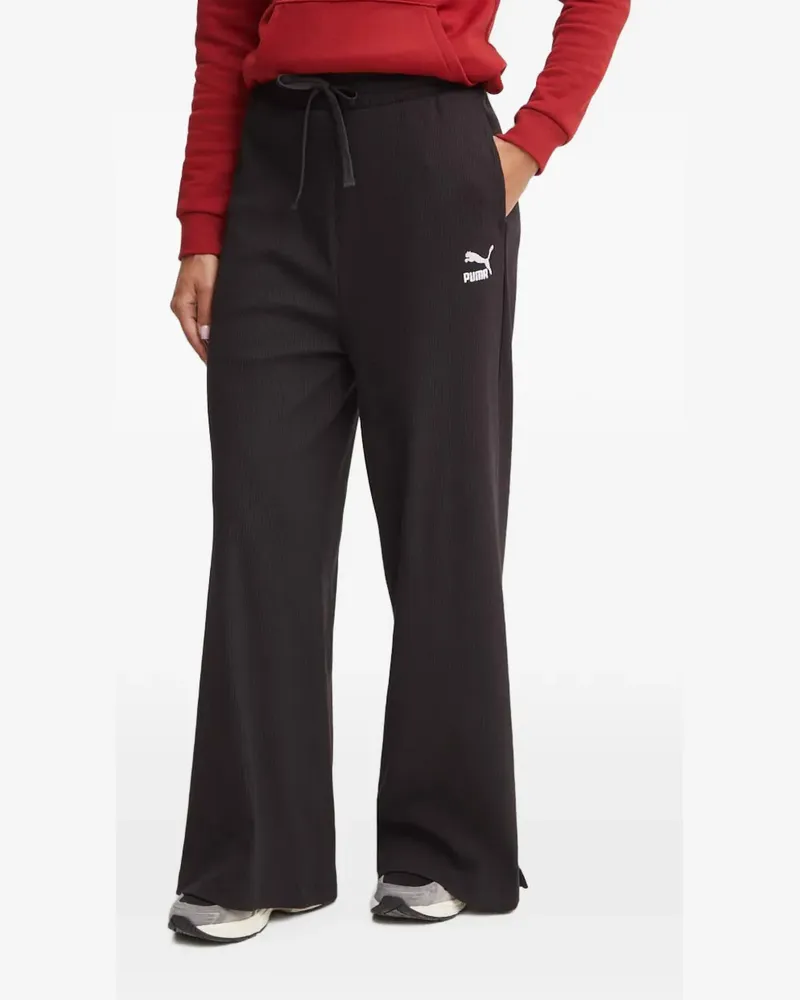 Puma ribbed drawstring track pants - Schwarz Schwarz