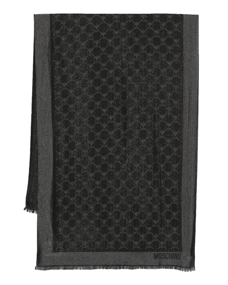 Moschino Lamé-Schal aus Logo-Jacquard - Schwarz Schwarz