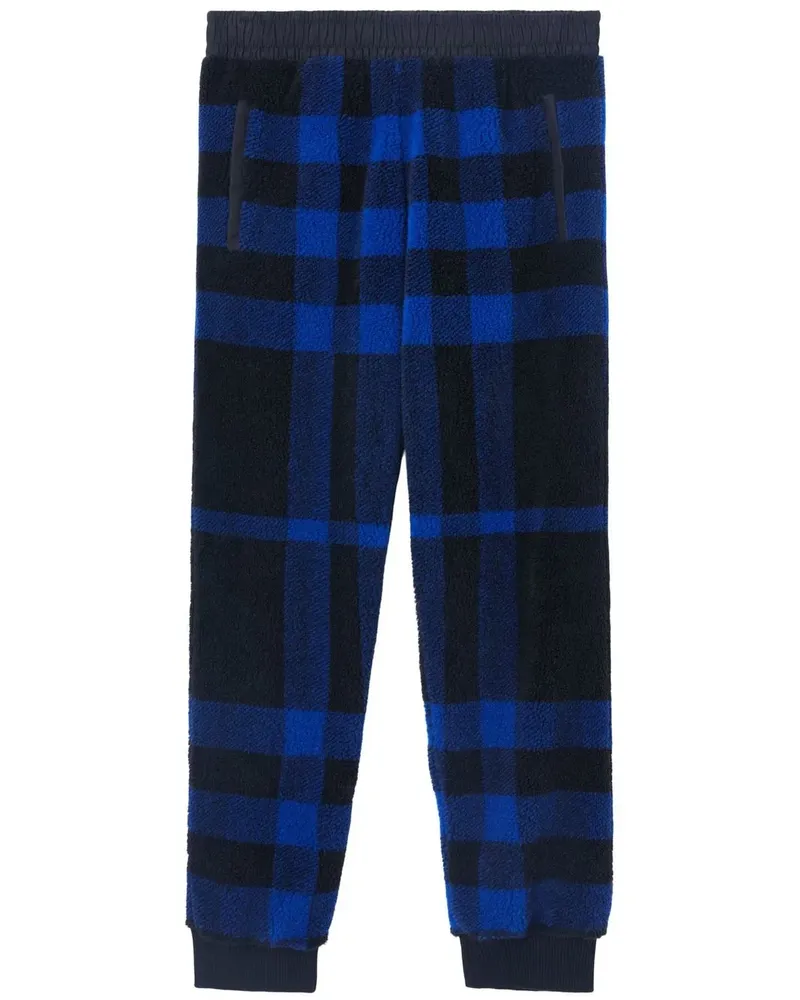 Burberry Karierte Jogginghose aus Fleece - Blau Blau