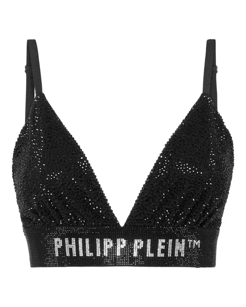 Philipp Plein Triangel-BH mit Strass - Schwarz Schwarz