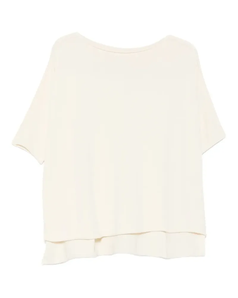 Liviana Conti stepped-hem T-shirt - Nude Nude