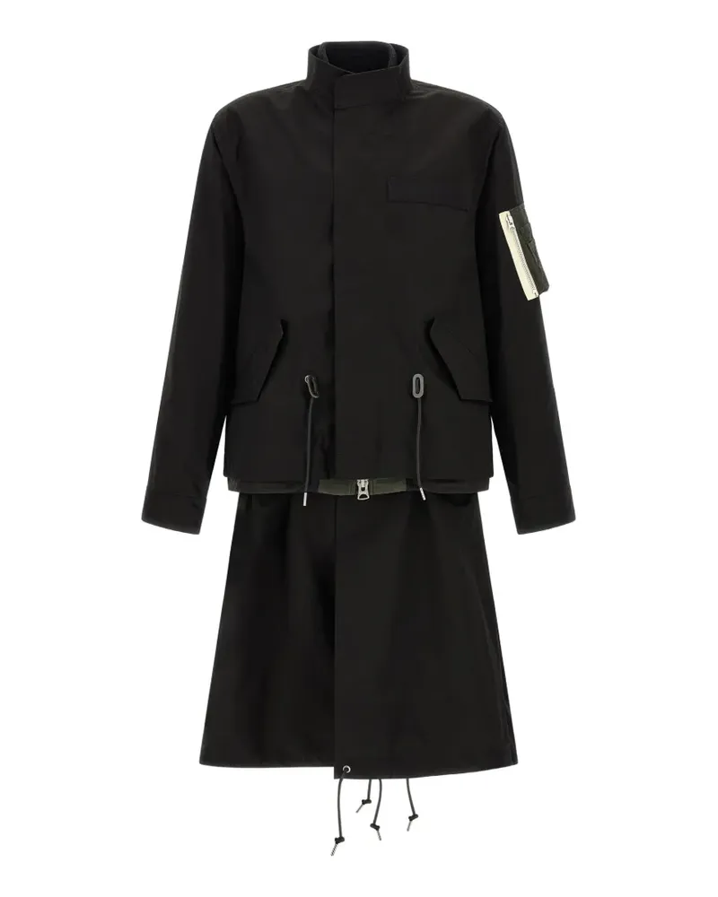 Sacai Parka im Layering-Look - Schwarz Schwarz
